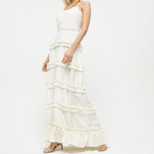 J Crew Ruffle gown in silk tricotine